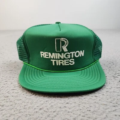 Gorra de camionero vintage gorra snapback neumáticos Remington cuerda verde malla años 80 90 Foto 1 de 4