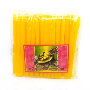 40 pcs yellow candlestick taper Illuminated candles beeswax dinner pillar - Picture 1 of 4