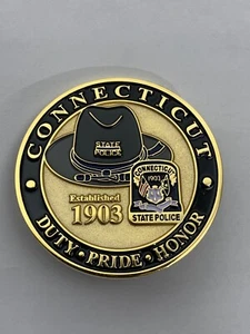 Connecticut State Police 1903 Duty Pride Honor Americans First Challenge Coin - Picture 1 of 5