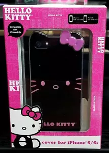 NEW Hello Kitty Apple iPhone 5/5s Case BLACK/PINK by Sanrio kids girly design - Picture 1 of 2