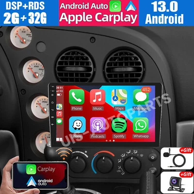 For Dodge Viper 2000-2010 Android 13 Apple CarPlay Car Radio Stereo GPS Player - Image 1 of 4