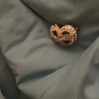 Prendedor SWAROVSKI Joyería Rosa y Cristal Transparente Corazón Cáncer de Mama Foto 1 de 2