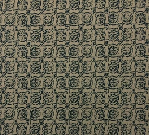 BALLARD DESIGNS BROGAN PEACOCK BLUE BLOCK MEDALLION FABRIC BY THE YARD 54"W - Picture 1 of 5