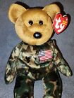 TY Beanie Baby - HERO the USO Military Bear (w/ US Flag on Chest) (8.5 in) MWMTs