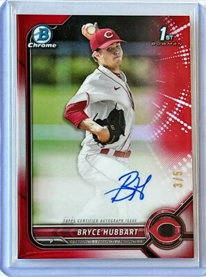 2022 Bryce Hubbart Bowman Chrome True RED Refractor Auto #/5 Autograph - Image 1 of 2