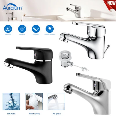 AURALUM Wasserhahn Waschbecken Waschtischarmatur Einhandmischer Mischbatterie für Bad