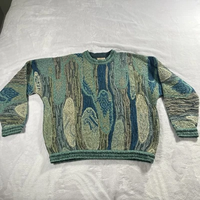 COOGI Classic Cotton Blend Blue Crew Neck Australia Sweater Large 3D Vintage - Image 1 of 4