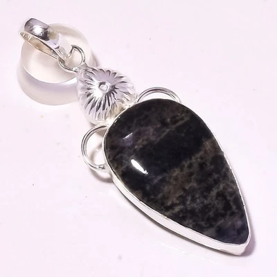 Colgante de joyería de regalo de acción de gracias hecho a mano con piedras preciosas de ópalo dendrítico 2,2" S079 Foto 1 de 2