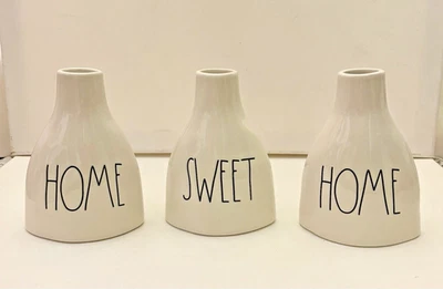 Rae Dunn 3-Piece Home Sweet Home Ceramic Bud Flower Vase Set Farmhouse Decor - Image 1 of 4