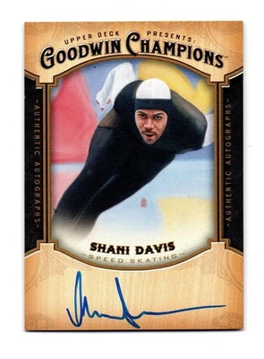 Goodwin Champions 2014 autógrafo SHANI DAVIS patinaje de velocidad olímpico EE. UU. Foto 1 de 2