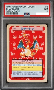 Charizard #6 Green Back Pokemon Topsun 1997 Japanese Vintage Card PSA 7 - Picture 1 of 2
