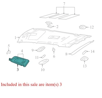 2004–2005 Ford Explorer Driver Front Sun Visor Illuminated w/ Sunroof Used OEM - Image 1 of 4