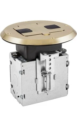 Kit de caja de piso de latón TradeSelect HUBBELL para pisos de madera RF515BR NUEVO **LEER Foto 1 de 4