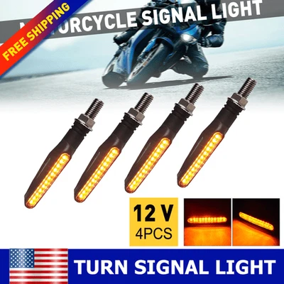 4x Indicador LED de señal de giro para motocicleta luces ámbar amarillas claras 24 SMD brillantes Foto 1 de 4