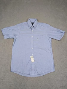 Club Room Performance Shirt Mens 15 1/2 Light Blue Short Sleeve Button Down - Picture 1 of 14