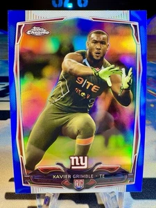 2014 Xavier Grimble Topps Chrome Blue Refractor /199 Rookie Card #156 Giants - Picture 1 of 2