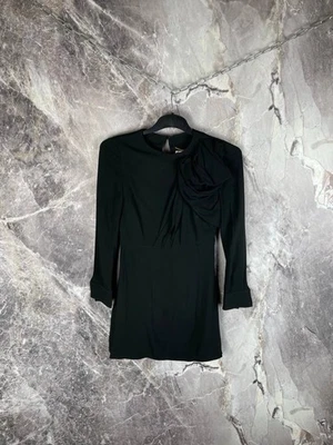 Saint Laurent летучая мышь рукав замочная скважина мини-платье черный Джерси размер 38 - Изображение 1 из 4