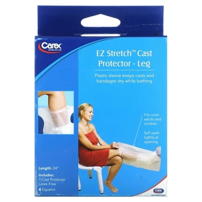 Protector de pierna Carex EZ elástico fundido sin látex se adapta a la mayoría de adultos + niños 10z Foto 1 de 4