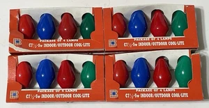 16 Vintage C7 1/2 5w Cool-Lite Green Red Blue Xmas Indoor Outdoor Bulbs TESTED - Picture 1 of 2