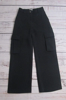 Vestido Wilfred Negro Carga Informal Pantalones Piernas Anchas Tela Crepé Mujeres 00 Foto 1 de 4