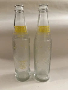 Vintage TAB Soda Glass Bottles Coca Cola Yellow Lettering 10 oz Starburst Design - Picture 1 of 13
