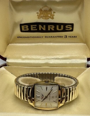 Reloj Mecánico Suizo, Chapado en Oro Benrus Con Caja Original, Funciona Foto 1 de 4
