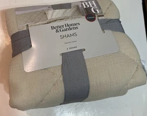 Better Homes and Gardens Pillow Shams Diamond Gauze Cotton Standard 2 Count New - Picture 1 of 6