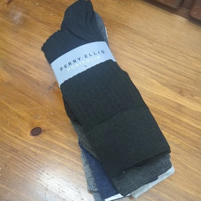 Calcetines cómodos acolchados Perry Ellis Portfolio mezcla micropolios - talla de zapato 7-12 Foto 1 de 3