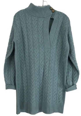 Max Mara Sweater Womens Size Blue Cable Knit Pretty Blue Cashmere Blend - Image 1 of 4