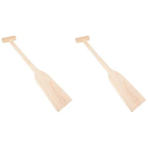 2pcs Wood Oar Practical Boats Paddle Sturdy Boat Paddle Wooden Paddle for - Picture 1 of 12