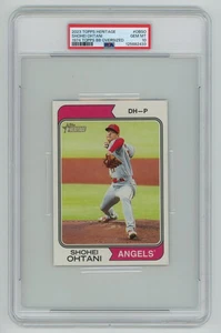 Tarjeta de gran tamaño Shohei Ohtani 2023 Topps Heritage 1974 BB Box Topper #OBSO PSA 10 - Imagen 1 de 2