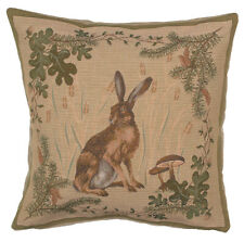 French Tapestry Decorative Throw Pillow Cushion Cover 19x19 The Hare 100 Cotton