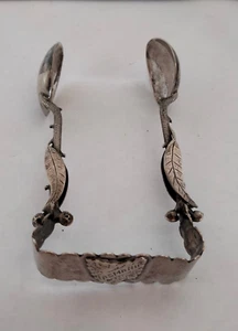 FA Flint, Hobart Antique Sterling Silver Sugar Nips-Tassie Map-Gumnuts & Leaves - Picture 1 of 13