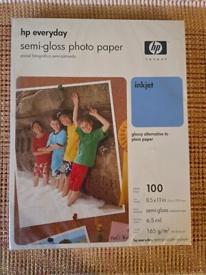 HP EVERYDAY Semi-gloss Photo Paper ANY INKJET PRINTER 100 sheets 8.5" x  11" NEW - Image 1 of 2