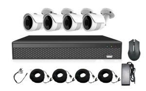 KIT DE SEGURIDAD CCTV LARGO XVR 4CH 4K 5MP 1080P 4X CÁMARAS XVRDA2004HD4MB500 - Imagen 1 de 3