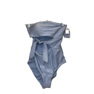 Traje de baño para mujer Aerie con correas ajustables de brillo acanaladas azul Mónaco, S - Imagen 1 de 1