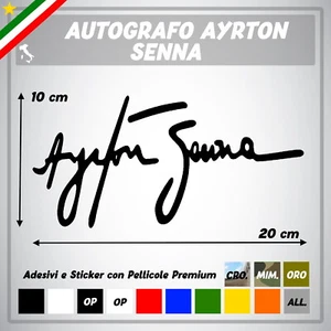 ADESIVO AUTOGRAFO sticker pilota AYRTON SENNA prespaziato decal auto casco - Imagen 1 de 2