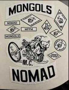 13pcs/ Set Mongols Nomad Biker Vest Embroidered 1% IN Memory - Picture 1 of 4