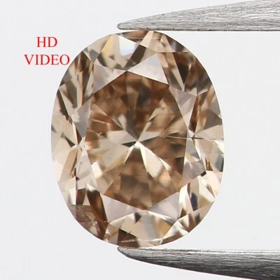 0.24 CT Natural Loose Oval Shape Diamond 4.30 MM Brown Color Oval Diamond KQ2313 - image 1 of 4