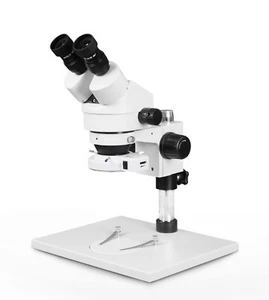 Microscopio estéreo con zoom binocular Vision 7X-45X, luz de anillo 144 LED, soporte de pilar - Imagen 1 de 6