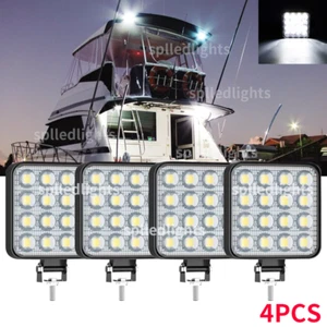 4PC 10000Lm Super Bright 4inch Spreader Deck Led Marine Lights Boat work Light - Picture 1 of 10