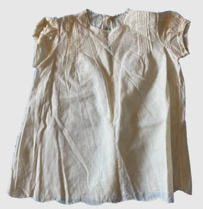 Antique Raw Silk Baby 1920s Vintage Hand Embroidered Baby Dress - Picture 1 of 5
