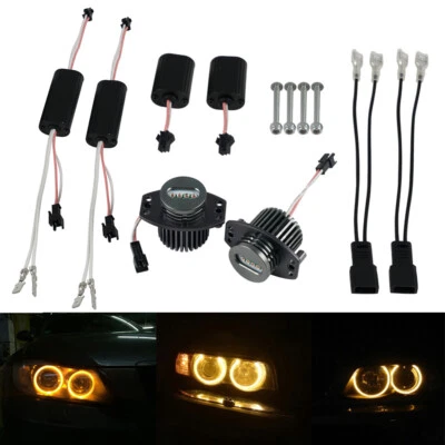 Apto para BMW E90 E70 X5 328i LED halo amarillo ojos de ángel luces marcadoras bombillas ámbar Foto 1 de 4