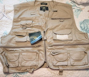 Crystal River Men's Size XL Deluxe Fly Fishing Vest Khaki 27 Pockets New - Picture 1 of 11