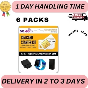 Speedtalk Mobile Gps Tracker SIM Card Starter Kit | 3 in 1 Universal (6 Packs) - Picture 1 of 1
