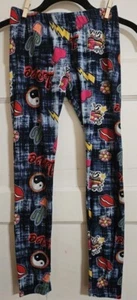 ~ 1st KISS Blue Retro Print Full Length Leggings Girls Size 10-12 - Picture 1 of 3