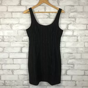 Vestido MADEWELL NUEVO CON ETIQUETAS $138 Mezcla de Lana Mini Casi Negro Rayas Talla 6 NO113 - Imagen 1 de 7