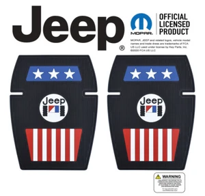 Black AMC Jeep Americana Floor Mat Pair (Set of 2) - Mopar Licensed - Picture 1 of 1