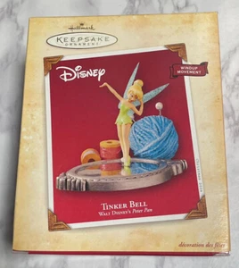 Ornamento Hallmark Keepsake Disney's Peter Pan 2004 Tinker Bell Movimento Windup - Foto 1 di 21