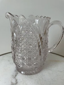Antique Clear Glass Pitcher Cane Insert (AKA) by Tarentum 6.25x4.25 READ - Picture 1 of 9